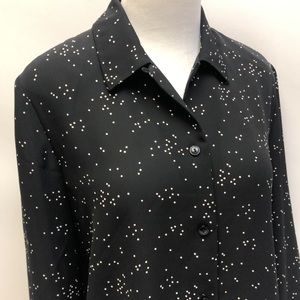 Josephine Chaus Petite Blosue Button Down Black 6